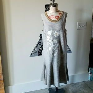 Anthropologie...100% wool... gray dress ...size L